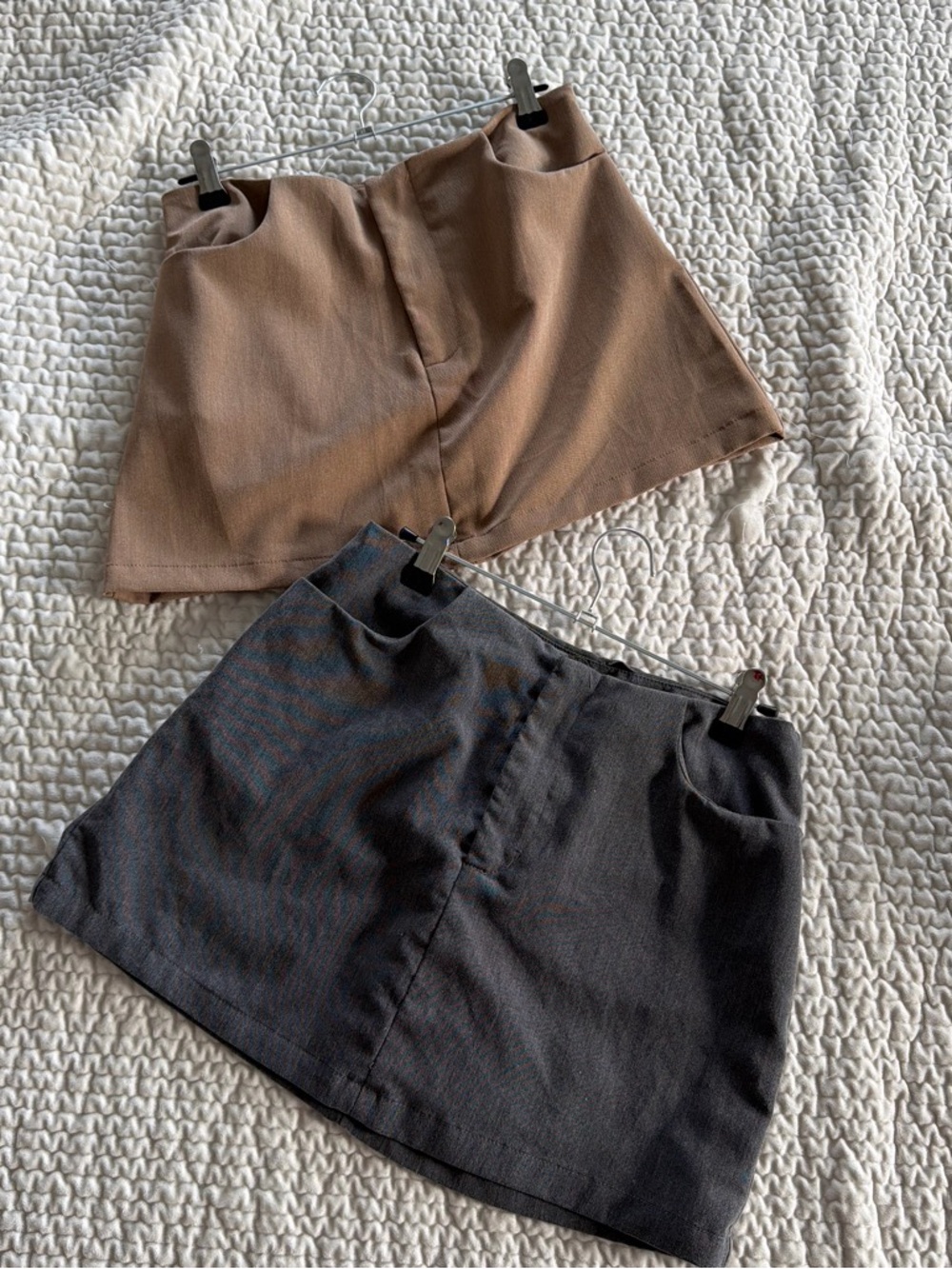 SHEIN Two-Pack Mini Skorts in Brown and Black